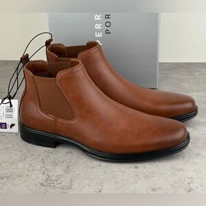 Perry Ellis Mens Chelsea Square Toe Boot Brown Size 10 Style 1904706 NEW